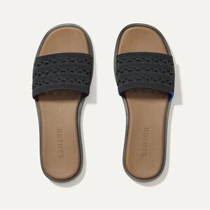 Rothy's Black and Brown Slide Sandals